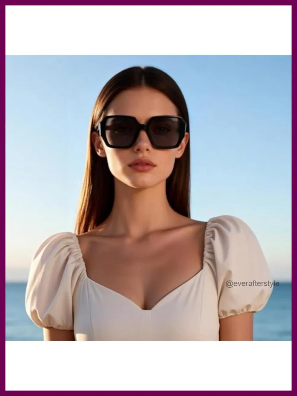 Oversized Square Sunglasses Women Trendy 70s Retro UV400 Large Wide Shades